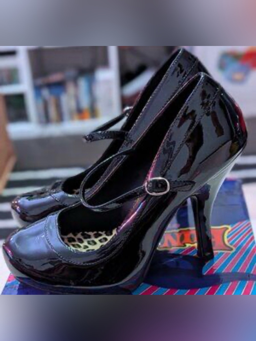 Fantasma Black Patent Mary Jane High Heels
